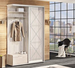 Прихожая-купе 1,4м Прованс крашеный высокий глянец однодверный