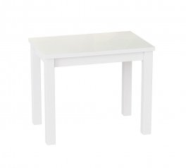 Стіл-трансформер Dinner Glass Білий діамант/Білі ноги/Біле скло