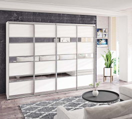 Шкаф-купе Комфорт мебель Модель-4 крашеный высокий глянец 4 дверный 400 см