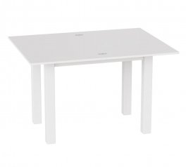 Стіл-трансформер Dinner Glass Білий діамант/Білі ноги/Графітове скло