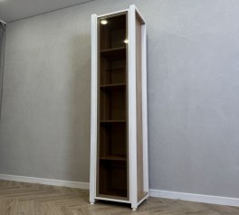 Пенал LOFT вітрина Дуб Сонома / Чорний мат MebliRoMax