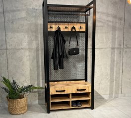 Передпокій LOFT 900 Дуб Сонома / Чорний мат MebliRoMax