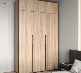 Шкаф Морели R-0016 Рамо 3 дверный сонома со штангой и полками 150 см