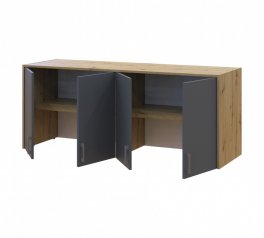 Антресоль высокая Дорос Ронди графит 4-дверная 160 см