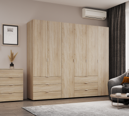Шкаф Дорос Гелар дуб сонома 6 дверной 232,5 см