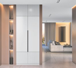 Шкаф 2Д + антресоль 2Д КС Лайн Элегант 2 дверный Белый 100 см