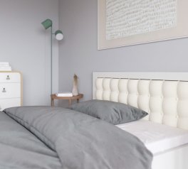 Ліжко дерев'яне з м'якою вставкою ArborDrev Регіна Сосна / Бук Білий