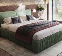  Ліжко двоспальне м'яке Woodsoft Kemi / Кемі з підйомним механізмом та нішею для білизни