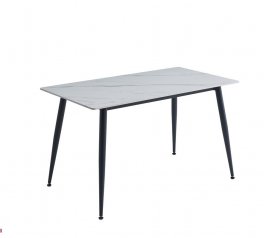 Стіл TM-100 білий мармур + чорний