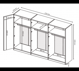 Шкаф 6дв Миромарк Империя 6 дверный белый 272 см
