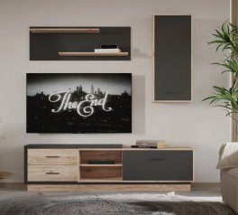 Стенка Ремо Дуб сан-ремо светлый / Антрацит