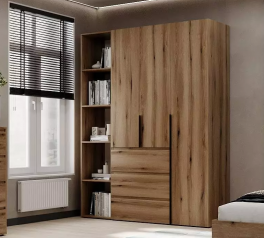 Шкаф распашной комбинированный трёхдверный Art In Head №8 Light, ширина 160 см