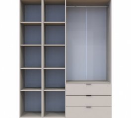 Шкаф для одежды Дорос Гелар кашемир 3-х дверный/Зеркало 155 см