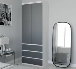 Шкаф Морели Т211 2 дверный белый с трубой 80 см