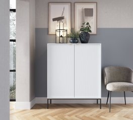 Комод Нова / Nova К104 высокий Белый/Черные ножки