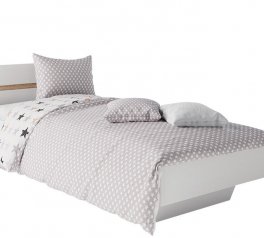 Ліжко односпальне Світ меблів 90 Б'янко МДФ / ДСП Білий / Дуб Сонома