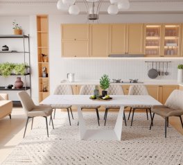 Стол Edmund (140-200 см) Snow White Matt / White legs