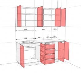 Кухонний комплект Еко 1,9 м