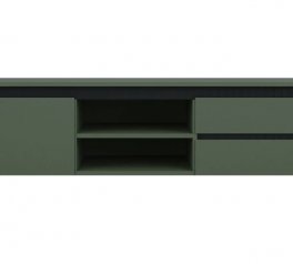 Тумба под ТВ RTV1K2So 1-дверная с 2 ящиками Лаундж Зеленый димчастый / Черный