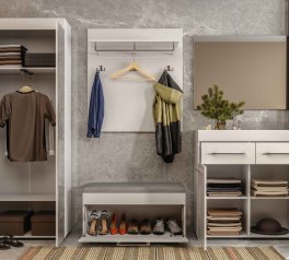 Модульная прихожая Миромарк Аманда Белый глянец