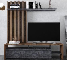 Стенка Нео 2 Дуб ливорно / Бетон темный