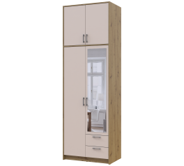 Шафа для одягу Дорос Ронді кашемір з високою антресолею та дзеркалом 2дверна 82 см