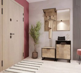 Вешалка для одежды дуб гранж песочный F-0001 Форте