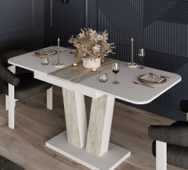 Стіл-трансформер Vendi Білий діамант/Ательє світлий