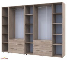 Шкаф Дорос Гелар дуб сонома с Этажеркой 6 дверной 270,7 см