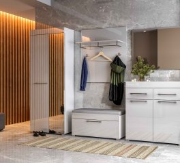 Модульная прихожая Миромарк Аманда Белый глянец