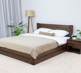 Ліжко дерев'яне Дрімка Лотос з підйомним механізмом та нішею для білизни Бук