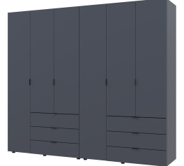 Шкаф Дорос Гелар графит с Этажеркой 6 дверной 270,6 см
