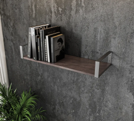 Полка настенная венге темный/черный XR28