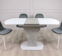 Стол обеденный Sheridan Интарсио Белая Аляска/Индастриал Раскладной 110/145 см