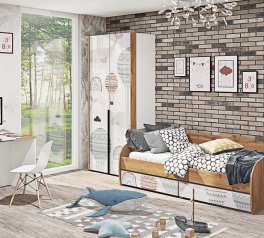 Модульная детская Oxford/Оксфорд Комфорт мебель Дуб Золотой