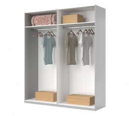 Шкаф-купе с зеркалом Миромарк Фемели 2 дверный белый 200 см