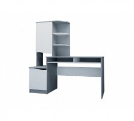 Комп'ютерний стіл Gaston Інтарсіо Біла Аляска/Графіт 155 см