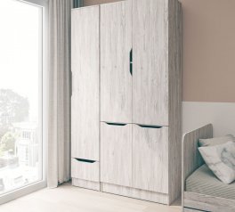 Шкаф 4Д Світ Меблів Локи 2 дверный артвул белый 100 см