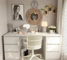 Стол компьютерный белый Т228