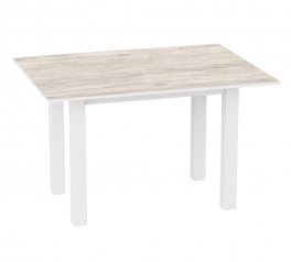 Стіл-трансформер Dinner Glass Артвуд світлий/Білі ноги/Біле скло