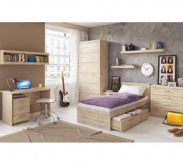 Шкаф 2d Mebelbos Oskar 2 дверный дуб санремо 90 см