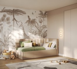 М'яке ліжко 0.9х2.0 з каркасом Шайн