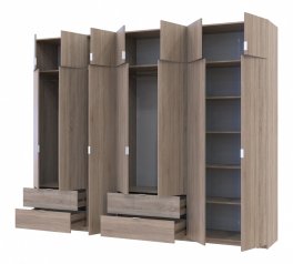 Шкаф для одежды Дорос Лукас дуб сонома 7 дверный 300 см