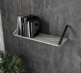 Полиця настінна бетон/чорний XT28