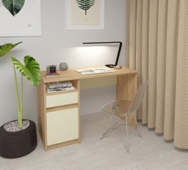 Комп'ютерний стіл Jusk A/Юск А Інтарсіо Мигдаль/Дуб Сонома 120 см
