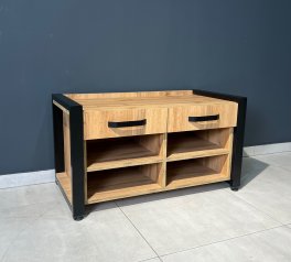 Тумба LOFT 2ш Дуб Сонома / Чорний мат MebliRoMax