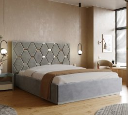 Ліжко м'яке двоспальне Arbordrev Олівія Сосна / Бук