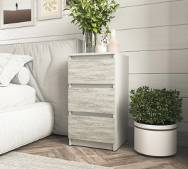 Тумба прикроватная белый/бетон Т216