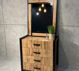 Зеркало LOFT Дуб Сонома / Чёрный мат MebliRoMax