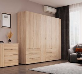 Шкаф Гелар 2+4 Дорос 6 дверный дуб сонома 233 см